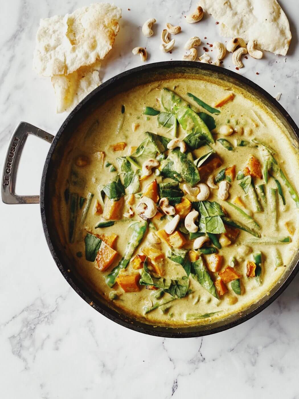 Pumpkin, sweet potato and spinach curry