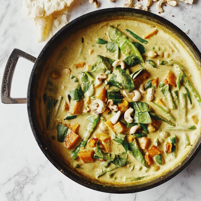 Pumpkin, sweet potato and spinach curry