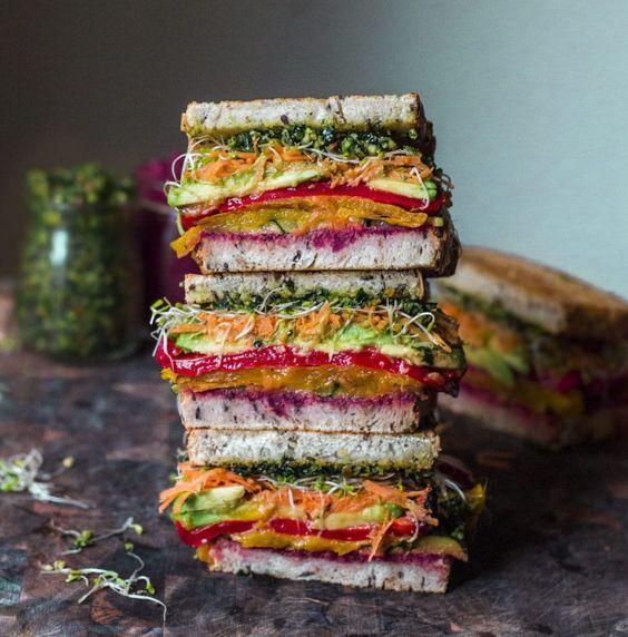 Rainbow Roast Vegetable Sandwiches