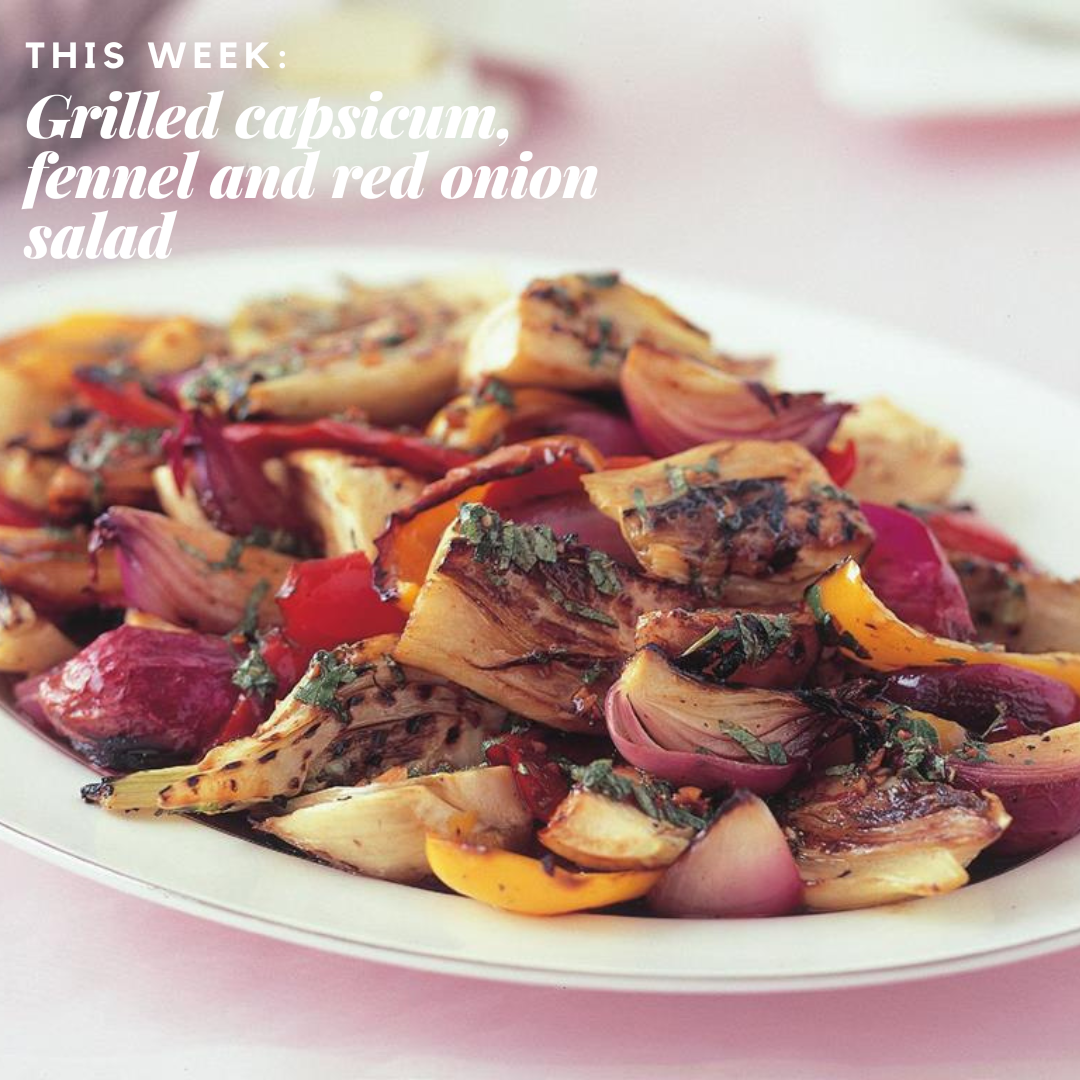 Grilled Capsicum, Fennel and Red Onion Salad
