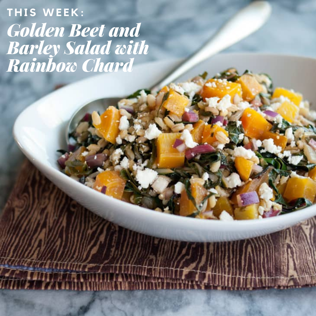 Golden Beet and Barley Salad with Rainbow Chard