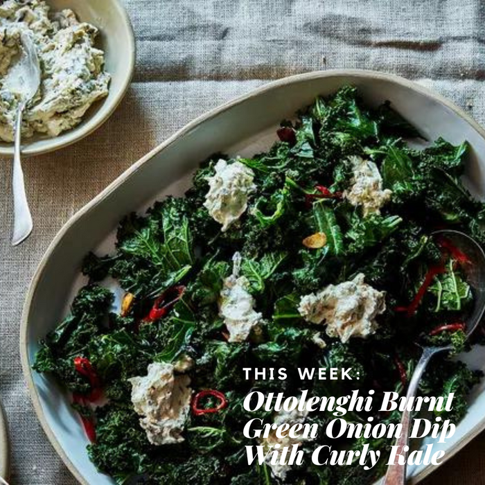 Ottolenghi Burnt Green Onion Dip With Curly Kale