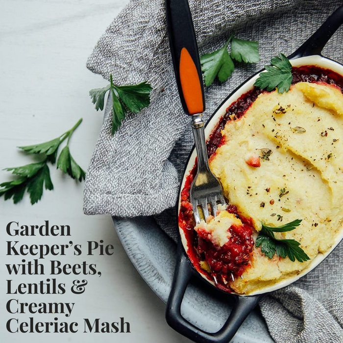 Garden Keeper’s Pie with Beets, Lentils & Creamy Celeriac Mash