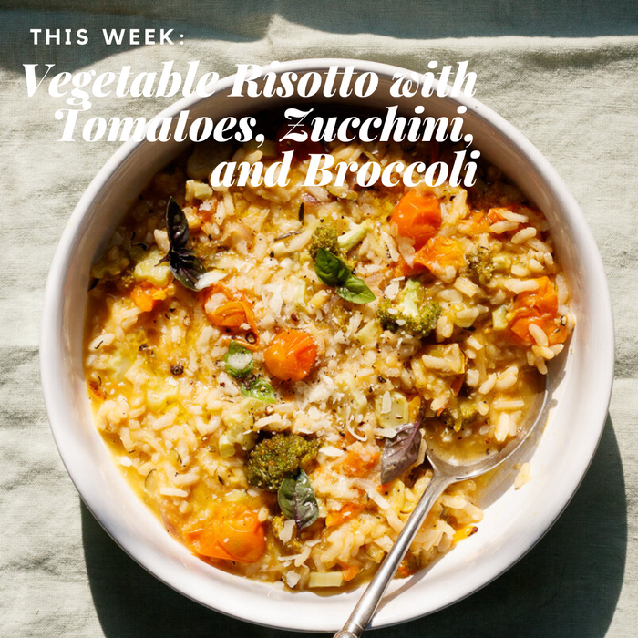 Vegetable Risotto with Tomatoes, Zucchini, and Broccoli