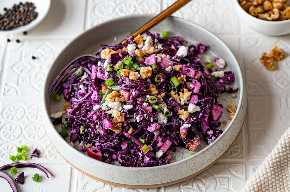 Beetroot & Red Cabbage Slaw with Orange Dressing
