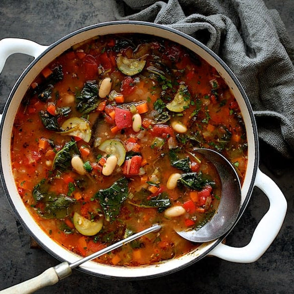 Smoky Spanish Vegetable and White Bean Soup with Kale