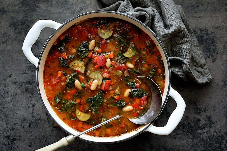 Smoky Spanish Vegetable and White Bean Soup with Kale