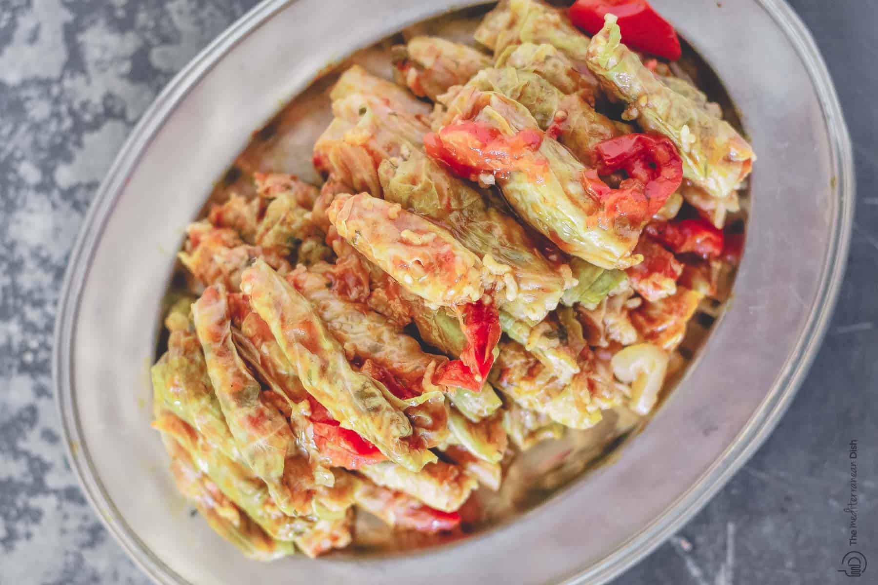 Mediterranean Vegetarian Stuffed Cabbage Rolls