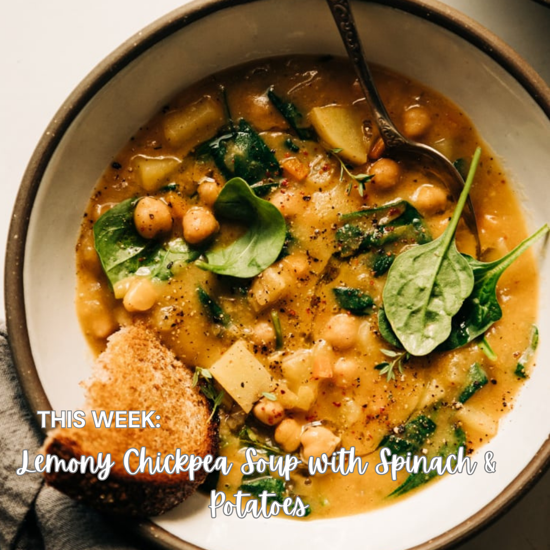 Lemony Chickpea Soup with Spinach & Potatoes