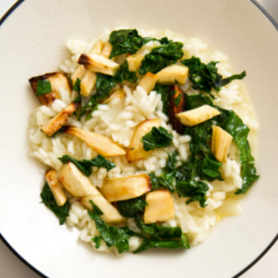 Risotto With Parsnips and Greens