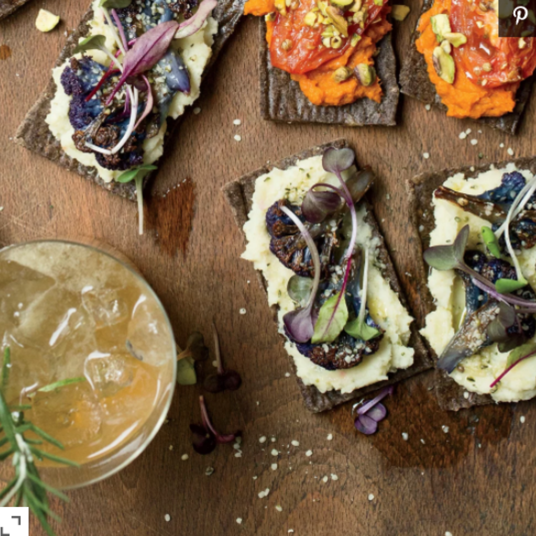 Roasted Cauliflower Flatbreads with Celeriac Puree