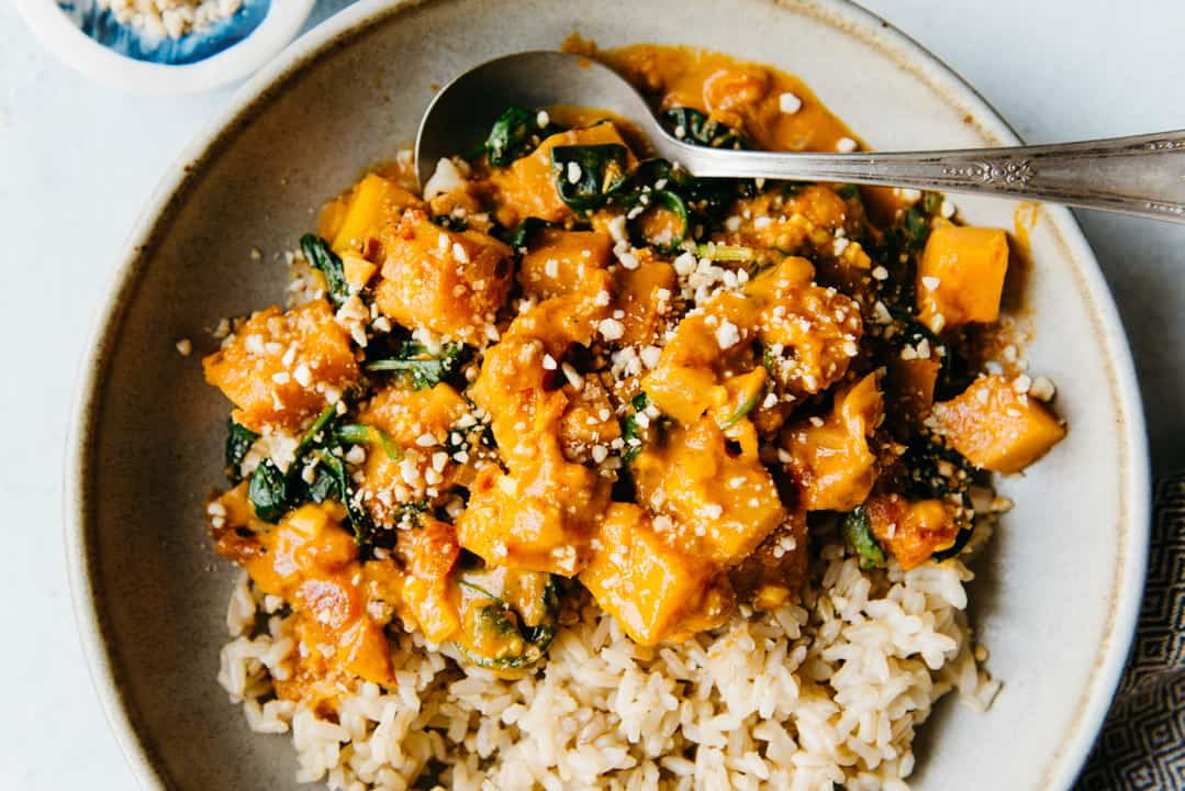 Butternut Squash Curry With Spinach