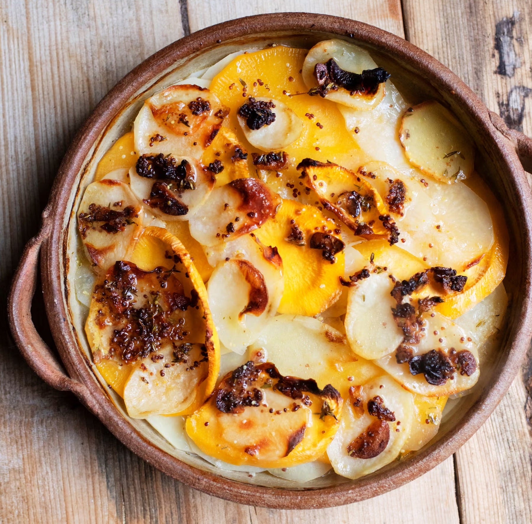 Baked Swede and Potatoes