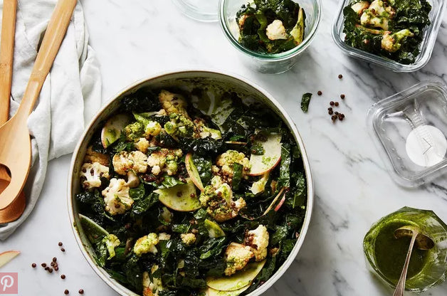 Black Lentil, Roasted Cauliflower, Kohlrabi & Apple Salad — Food Garden