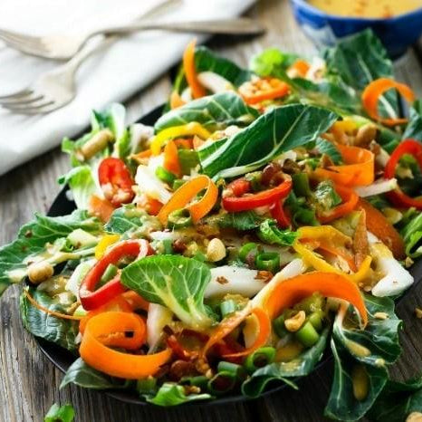 EASY, FRESH BOK CHOY SALAD RECIPE WITH ASIAN GINGER SALAD DRESSING