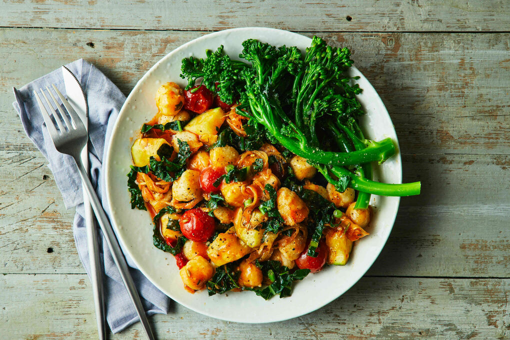 Braised Vegetable Gnocchi with Fennel, Oregano & Broccolini