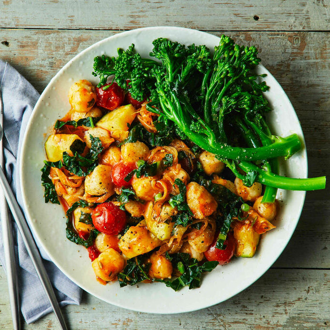 Braised Vegetable Gnocchi with Fennel, Oregano & Broccolini