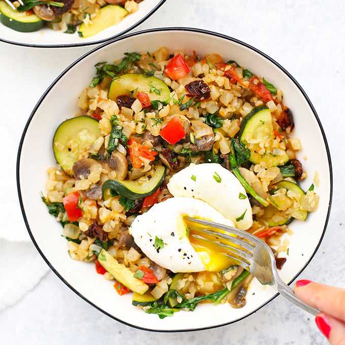 Mediterranean Cauliflower Rice Skillet