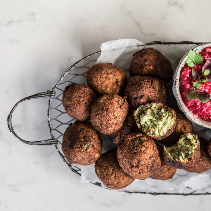 Spicy Cauliflower Falafel With Beetroot Dip