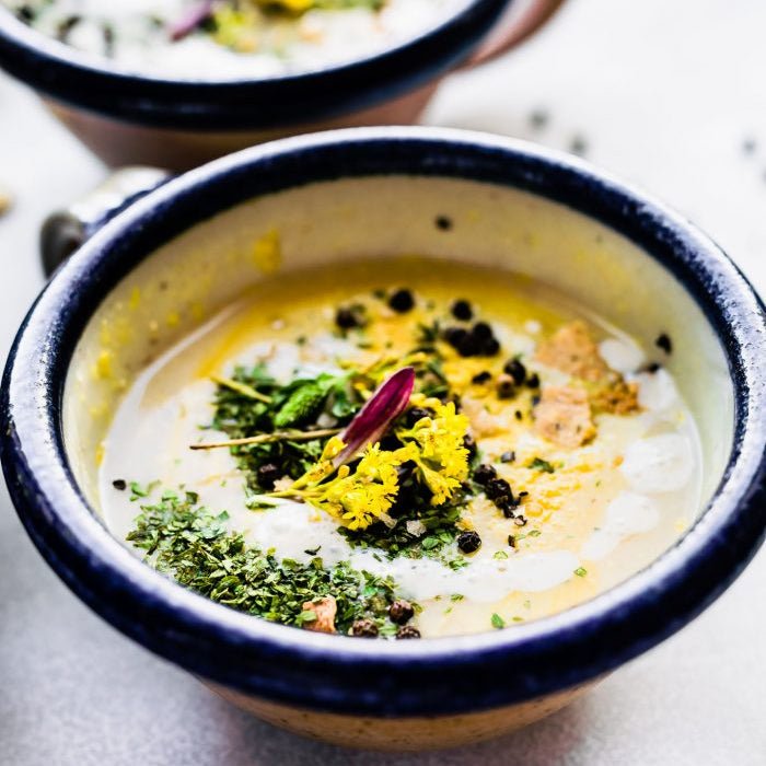 Creamy Fennel Roasted Cauliflower Soup