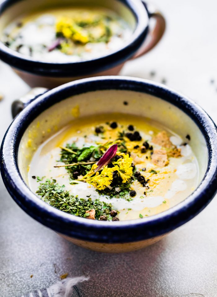 Creamy Fennel Roasted Cauliflower Soup