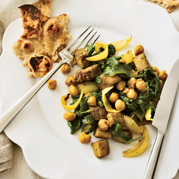 Curried Eggplant with Chickpeas and Spinach