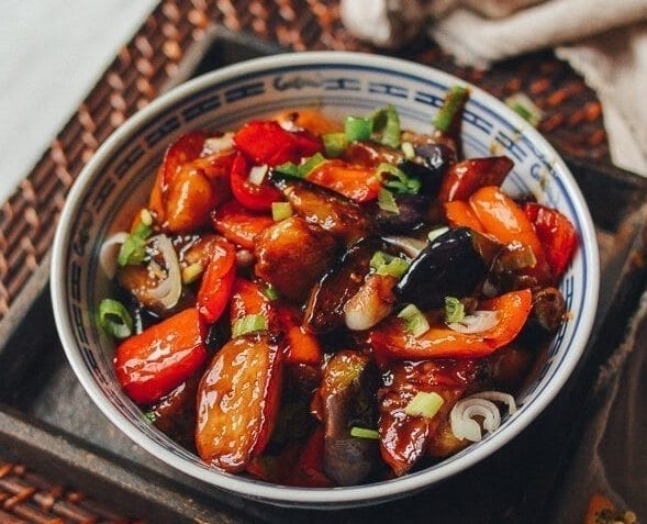 Stir-fried Eggplant, Potatoes & Capsicum (Di San Xian)