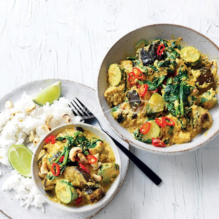 Eggplant, Spinach & Zucchini Rendang Curry