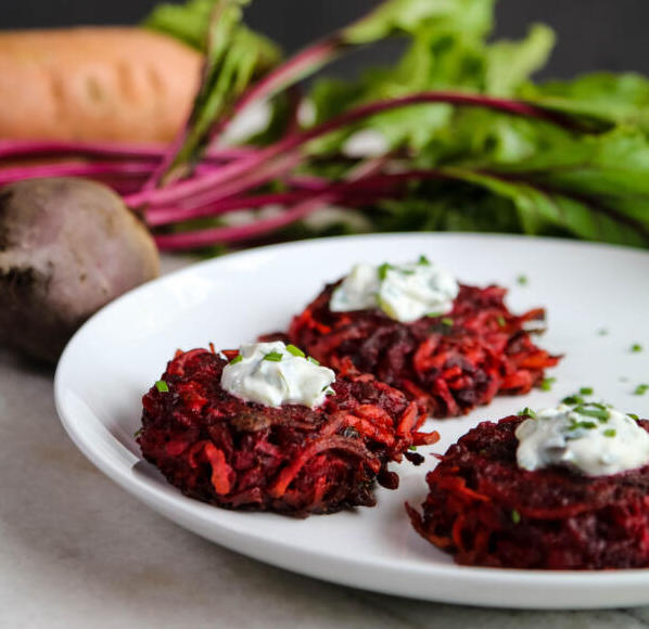 Sweet Potato and Beet Fritters