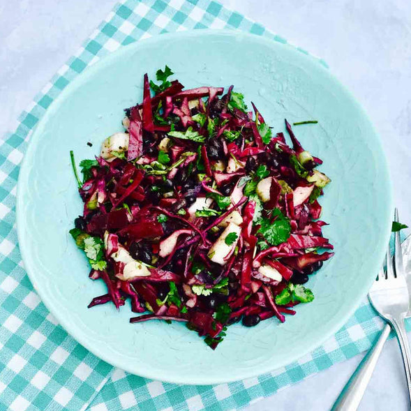 Organic Black Bean, Fennel and Red Cabbage Salad