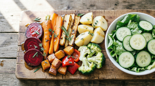 Grilled Mediterranean Vegetables with Fresh Garden Salad
