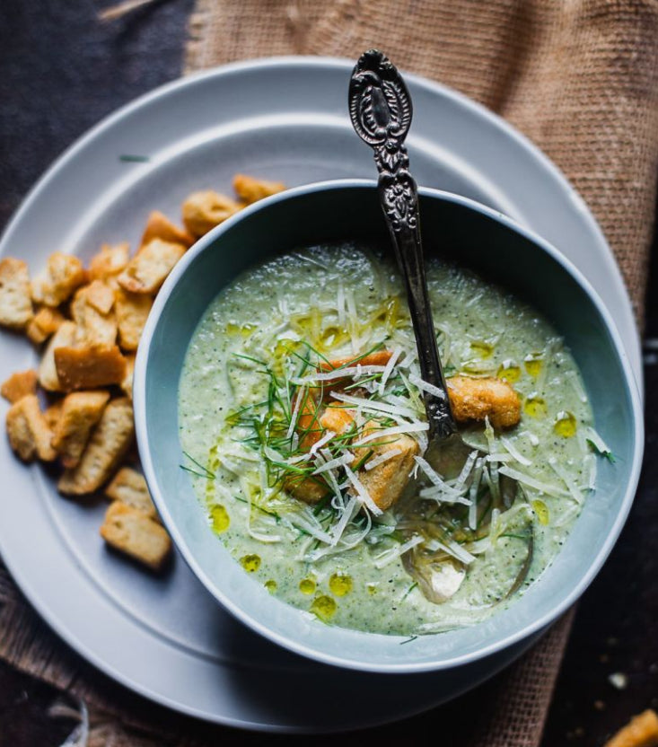 Roasted Broccoli and Fennel Soup