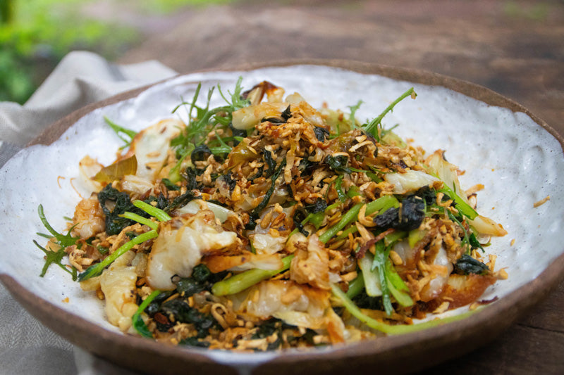 Roasted Cabbage, Silverbeet and Tofu