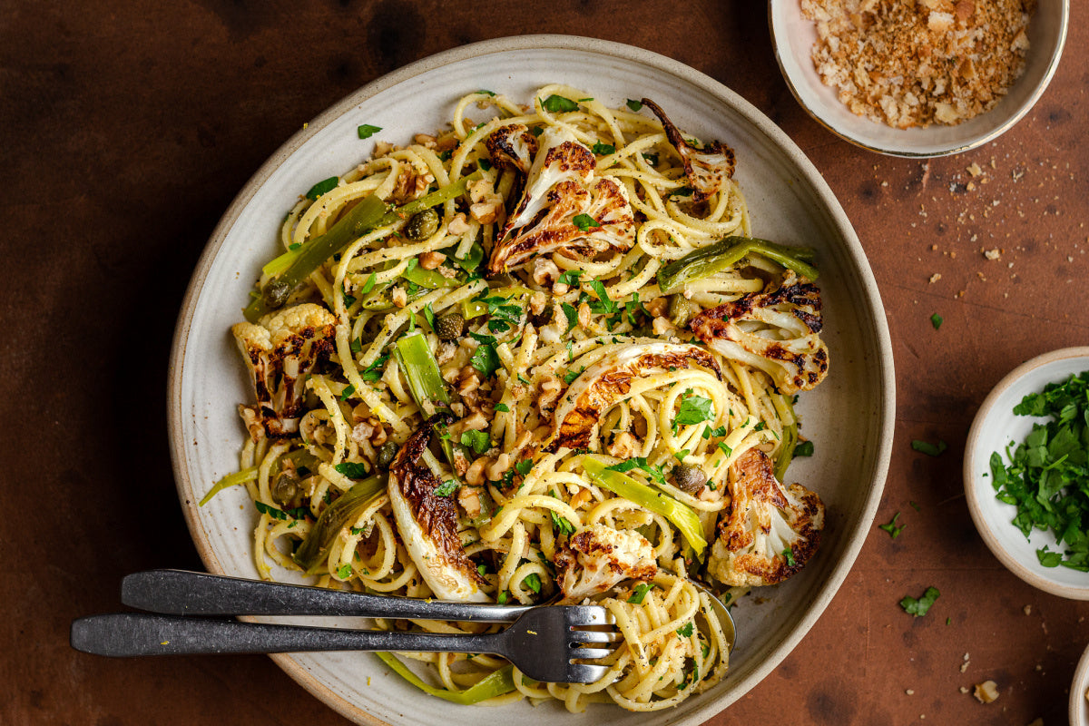 Roasted Leek and Cauliflower Pasta — Food Garden