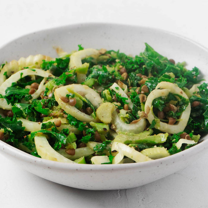 Easy Sautéed Fennel with Kale, Lentils, and Orange