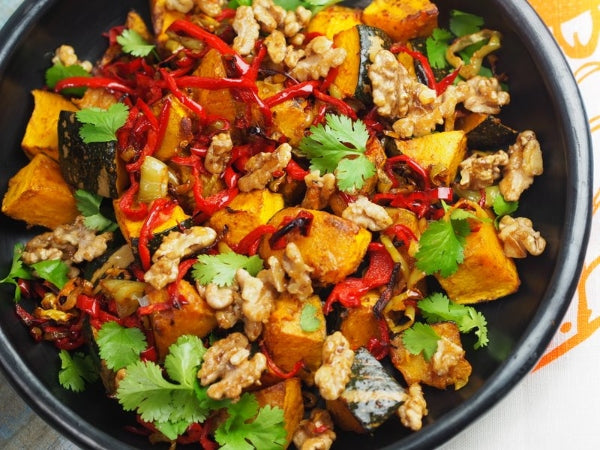Spiced Pumpkin, Capsicum & Walnut Salad