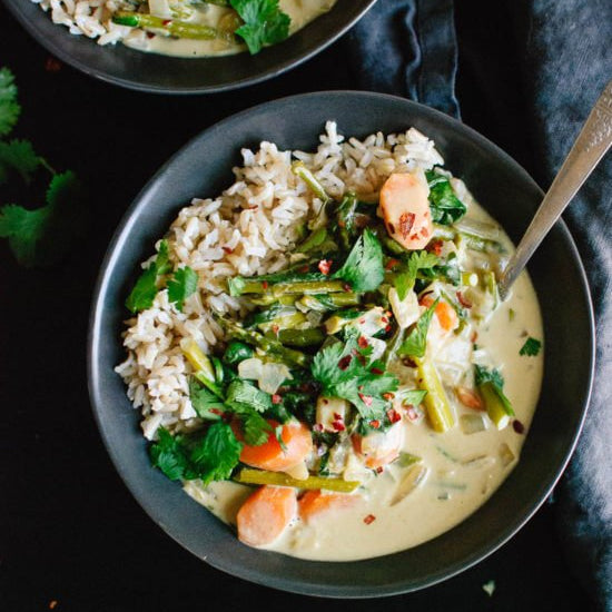 Thai Green Curry with Spring Vegetables