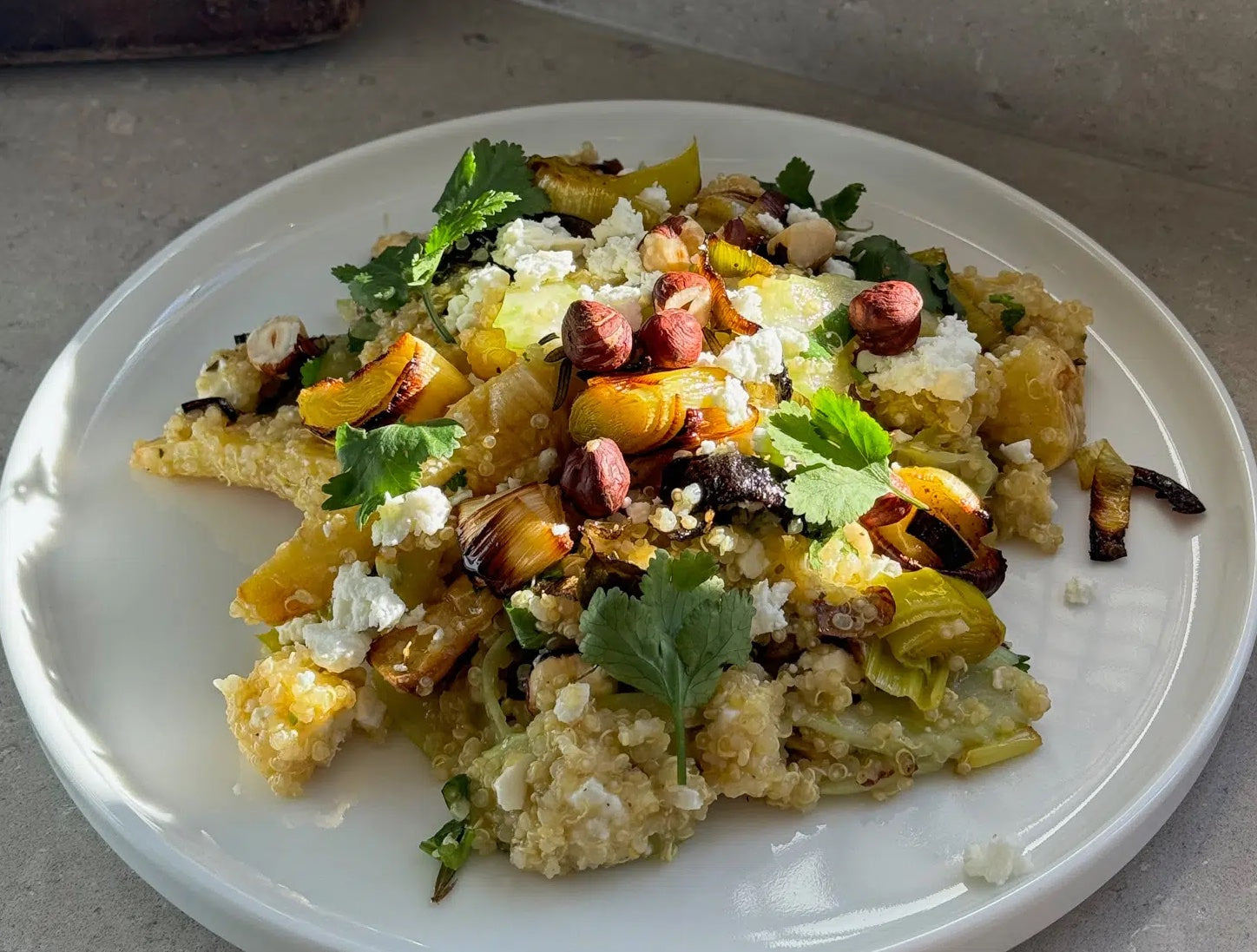 Warmed Roast Parsnip and Leek Quinoa Salad