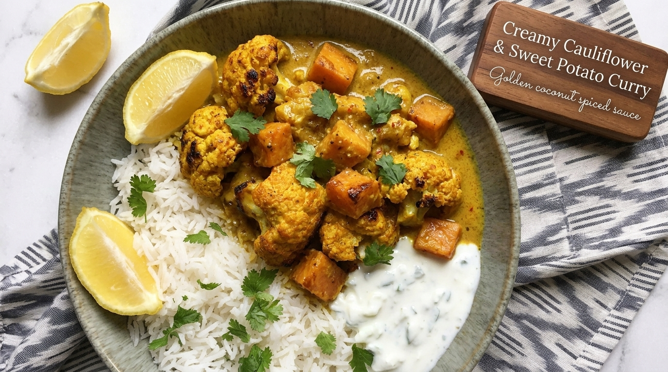 Creamy Cauliflower & Sweet Potato Curry