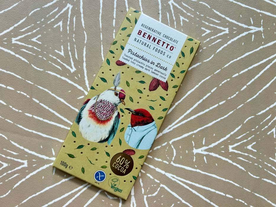 Bennetto Pistachios, 60% Dark Chocolate (100g)