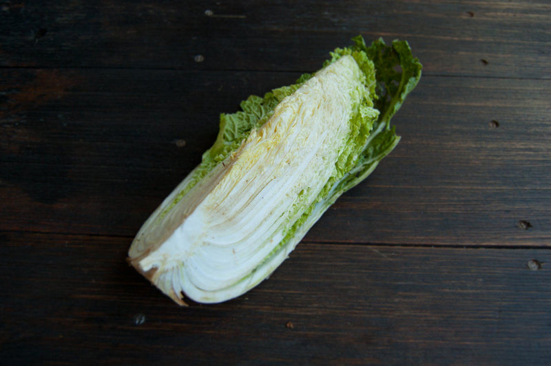 Wombok half cabbage, fresh pale-green elongated Chinese variety – Food Garden delivery